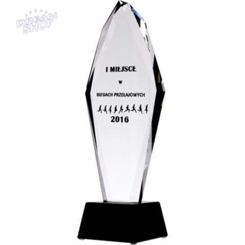 Trofeum szklane grawerowane + wypełnienie farbą Trofeum szklane grawerowane + wypełnienie farbą