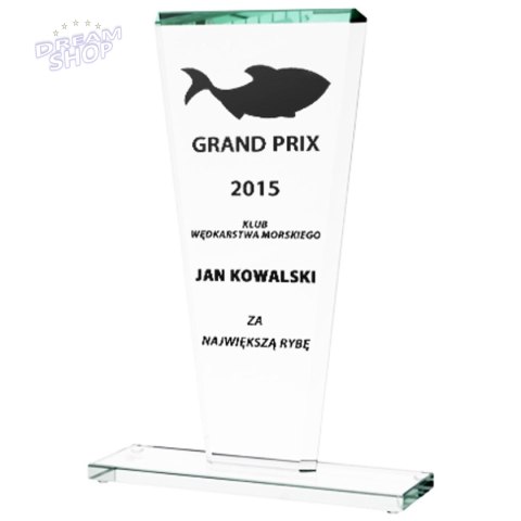 Trofeum szklane grawerowane + wypełnienie farbą