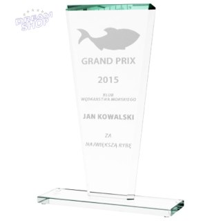 Trofeum szklane grawerowane