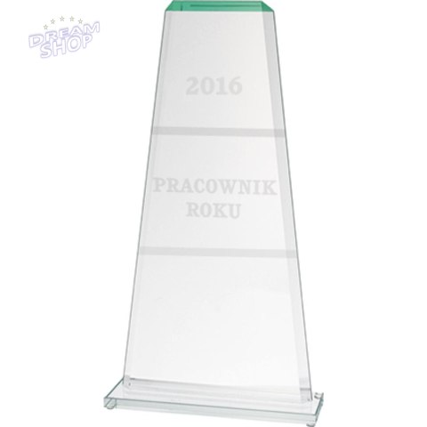 Trofeum szklane grawerowane