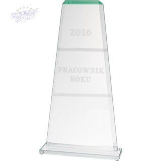 Trofeum szklane grawerowane