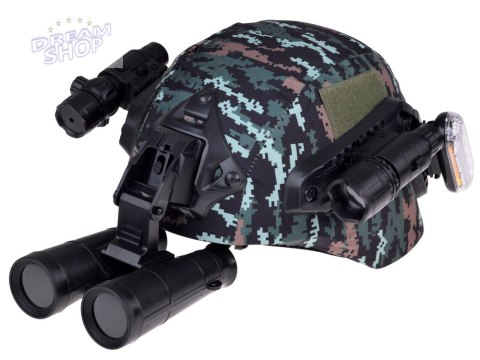 Zestaw dla żołnierza hełm lornetka laser lampka walkie talkie moro ZA5310 Zestaw dla żołnierza hełm lornetka laser lampka walkie talkie moro ZA5310