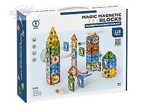 Klocki Magnetyczne Konstrukcyjne TOR KULKOWY 128 El. Kulodrom Klocki Magnetyczne Konstrukcyjne TOR KULKOWY 128 El. Kulodrom