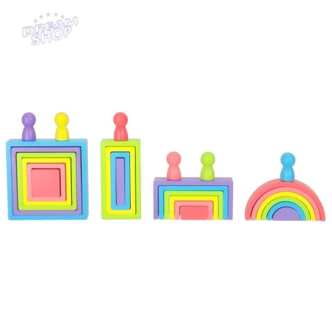 Klocki drewniane edukacyjne układanka tęcza puzzle montessori tęcza kolorowe Klocki drewniane edukacyjne układanka tęcza puzzle montessori tęcza kolorowe