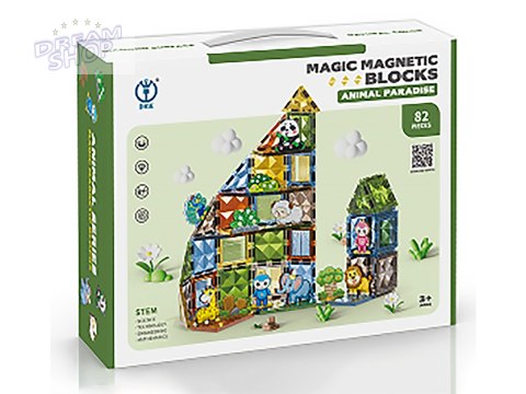 Konstrukcyjne Klocki Magnetyczne ZWIERZĘTA 82 El. Konstrukcyjne Klocki Magnetyczne ZWIERZĘTA 82 El.