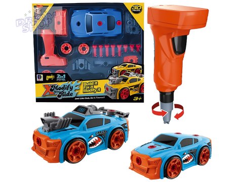 Sportowy Samochód do rozkręcania i skręcania 2w1 TUNING + Wkrętarka Sportowy Samochód do rozkręcania i skręcania 2w1 TUNING + Wkrętarka
