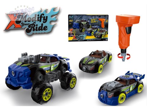 Sportowy, Terenowy Samochód do rozkręcania i skręcania 3w1 TUNING + Wkrętarka, Monster Truck
