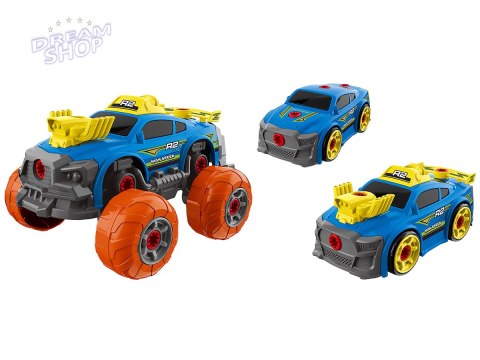 Sportowy, Terenowy Samochód do rozkręcania i skręcania 3w1 TUNING + Wkrętarka, Monster Truck Sportowy, Terenowy Samochód do rozkręcania i skręcania 3w1 TUNING + Wkrętarka, Monster Truck