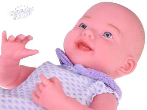 Uśmiechnięta Lalka bobas 40cm laleczka dzidziuś fioletowy sweterek ZA5321 Uśmiechnięta Lalka bobas 40cm laleczka dzidziuś fioletowy sweterek ZA5321