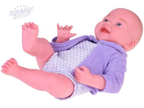 Uśmiechnięta Lalka bobas 40cm laleczka dzidziuś fioletowy sweterek ZA5321 Uśmiechnięta Lalka bobas 40cm laleczka dzidziuś fioletowy sweterek ZA5321