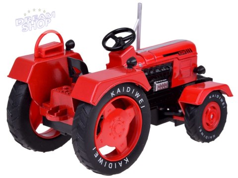 Czerwony Metalowy Traktor z przyczepką Skrętne Gumowe koła 1:18 ZA5202 Czerwony Metalowy Traktor z przyczepką Skrętne Gumowe koła 1:18 ZA5202