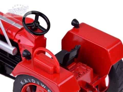 Czerwony Metalowy Traktor z przyczepką Skrętne Gumowe koła 1:18 ZA5202 Czerwony Metalowy Traktor z przyczepką Skrętne Gumowe koła 1:18 ZA5202
