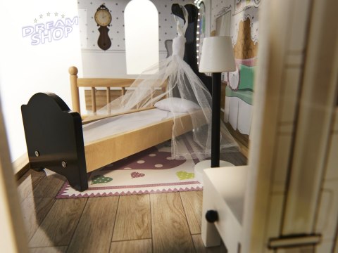DUŻY DOMEK DLA LALEK DREWNIANY MEBELKI DO DOMKU LED 121CM XXL LALKI GRATIS DUŻY DOMEK DLA LALEK DREWNIANY MEBELKI DO DOMKU LED 121CM XXL LALKI GRATIS