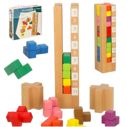 Klocki drewniane edukacyjne układanka Montessori kolorowe Klocki drewniane edukacyjne układanka Montessori kolorowe