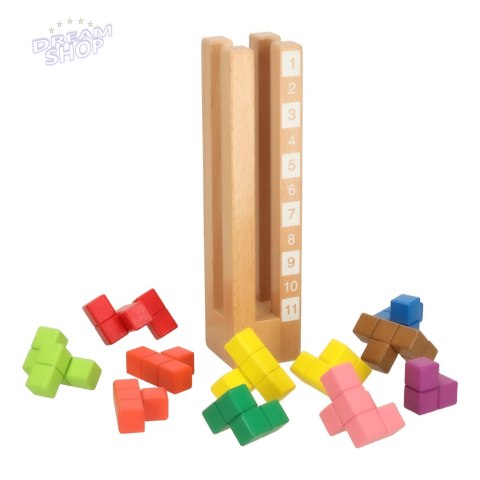 Klocki drewniane edukacyjne układanka Montessori kolorowe Klocki drewniane edukacyjne układanka Montessori kolorowe