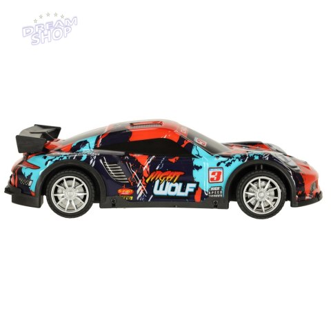 Samochód RC sportowy niebiesko czerwony Samochód RC sportowy niebiesko czerwony