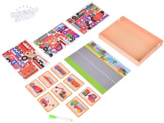 Tablica Magnetyczna 2w1 z Puzzle Magnetyczne Pojazdy Budowlane ZA5352