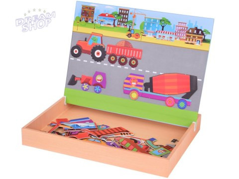 Tablica Magnetyczna 2w1 z Puzzle Magnetyczne Pojazdy Budowlane ZA5352 Tablica Magnetyczna 2w1 z Puzzle Magnetyczne Pojazdy Budowlane ZA5352
