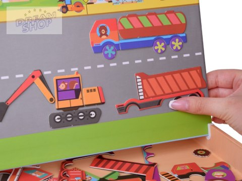 Tablica Magnetyczna 2w1 z Puzzle Magnetyczne Pojazdy Budowlane ZA5352 Tablica Magnetyczna 2w1 z Puzzle Magnetyczne Pojazdy Budowlane ZA5352