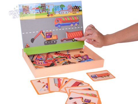 Tablica Magnetyczna 2w1 z Puzzle Magnetyczne Pojazdy Budowlane ZA5352 Tablica Magnetyczna 2w1 z Puzzle Magnetyczne Pojazdy Budowlane ZA5352