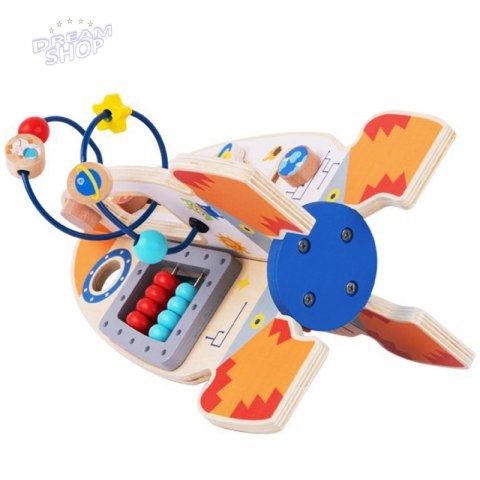 Tooy Toy Duża Drewniana Zabawka Edukacyjna Wielofunkcyjna Rakieta
