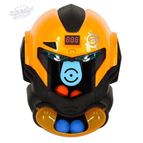 Gra zręcznościowa robot kask strzelanie do celu pistolet kulki celownik