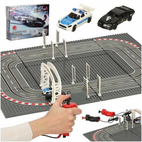 Tor samochodowy wyścigowy policyjny elektryczny + 2 auta klocki konstrukcyjne GD-01 Tor samochodowy wyścigowy policyjny elektryczny + 2 auta klocki konstrukcyjne GD-01