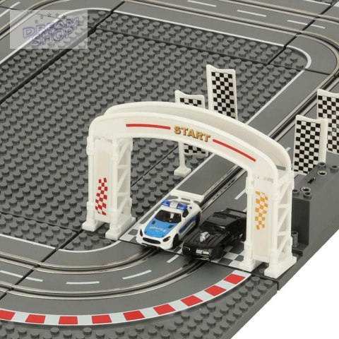 Tor samochodowy wyścigowy policyjny elektryczny + 2 auta klocki konstrukcyjne GD-01 Tor samochodowy wyścigowy policyjny elektryczny + 2 auta klocki konstrukcyjne GD-01