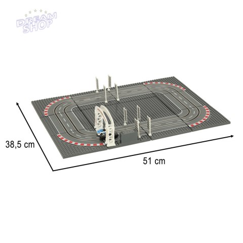 Tor samochodowy wyścigowy policyjny elektryczny + 2 auta klocki konstrukcyjne GD-01 Tor samochodowy wyścigowy policyjny elektryczny + 2 auta klocki konstrukcyjne GD-01