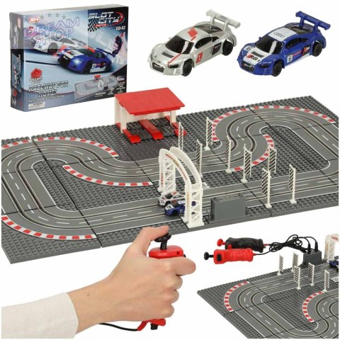 Tor samochodowy wyścigowy policyjny elektryczny + 2 auta klocki konstrukcyjne GD-02 Tor samochodowy wyścigowy policyjny elektryczny + 2 auta klocki konstrukcyjne GD-02