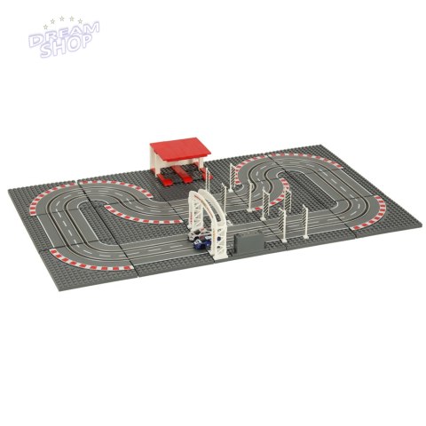 Tor samochodowy wyścigowy policyjny elektryczny + 2 auta klocki konstrukcyjne GD-02 Tor samochodowy wyścigowy policyjny elektryczny + 2 auta klocki konstrukcyjne GD-02