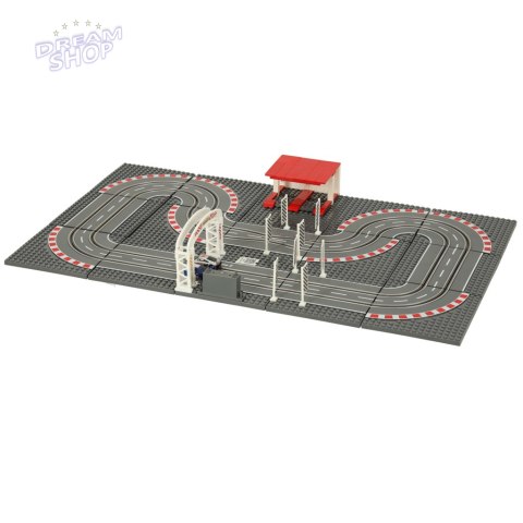 Tor samochodowy wyścigowy policyjny elektryczny + 2 auta klocki konstrukcyjne GD-02 Tor samochodowy wyścigowy policyjny elektryczny + 2 auta klocki konstrukcyjne GD-02
