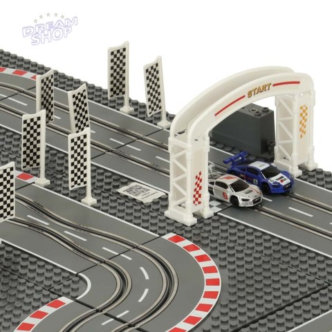 Tor samochodowy wyścigowy policyjny elektryczny + 2 auta klocki konstrukcyjne GD-02 Tor samochodowy wyścigowy policyjny elektryczny + 2 auta klocki konstrukcyjne GD-02
