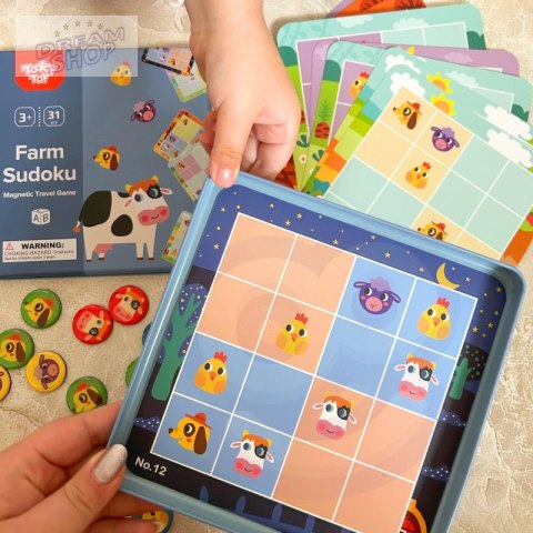 TOOKY TOY Gra Sudoku Dla Dzieci Wersja Farma TOOKY TOY Gra Sudoku Dla Dzieci Wersja Farma