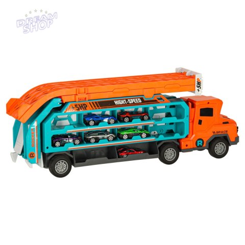 Tor wyścigowy samochodowy laweta transporter 6 el. pomarańczowy Tor wyścigowy samochodowy laweta transporter 6 el. pomarańczowy