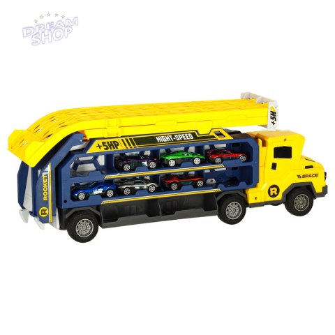 Tor wyścigowy samochodowy laweta transporter 6 el. żółty