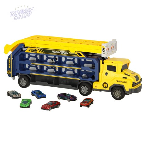 Tor wyścigowy samochodowy laweta transporter 6 el. żółty