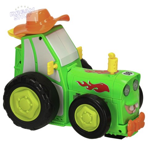 Traktor ciągnik zdalnie sterowany na pilota RC skaczący tańczący dźwięk zielony Traktor ciągnik zdalnie sterowany na pilota RC skaczący tańczący dźwięk zielony