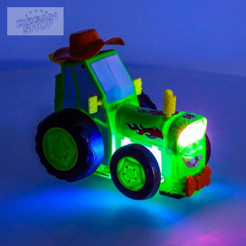 Traktor ciągnik zdalnie sterowany na pilota RC skaczący tańczący dźwięk zielony Traktor ciągnik zdalnie sterowany na pilota RC skaczący tańczący dźwięk zielony