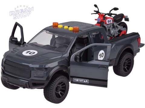 Zestaw Auto Pickup i motocykl Dźwięk Światło + otwierane drzwi ZA5233 Zestaw Auto Pickup i motocykl Dźwięk Światło + otwierane drzwi ZA5233