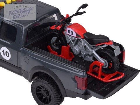 Zestaw Auto Pickup i motocykl Dźwięk Światło + otwierane drzwi ZA5233 Zestaw Auto Pickup i motocykl Dźwięk Światło + otwierane drzwi ZA5233