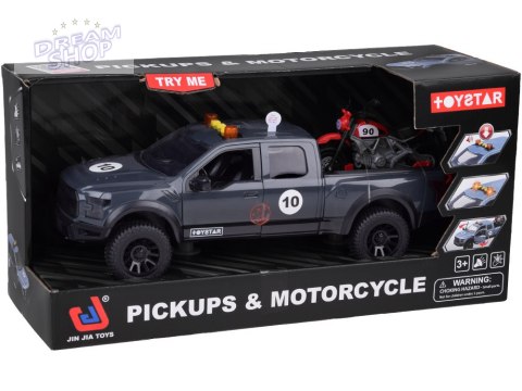 Zestaw Auto Pickup i motocykl Dźwięk Światło + otwierane drzwi ZA5233 Zestaw Auto Pickup i motocykl Dźwięk Światło + otwierane drzwi ZA5233
