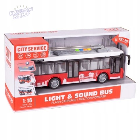 Duży czerwony trolejbus miejski otwierane drzwi dźwięki światła WY911A Duży czerwony trolejbus miejski otwierane drzwi dźwięki światła WY911A