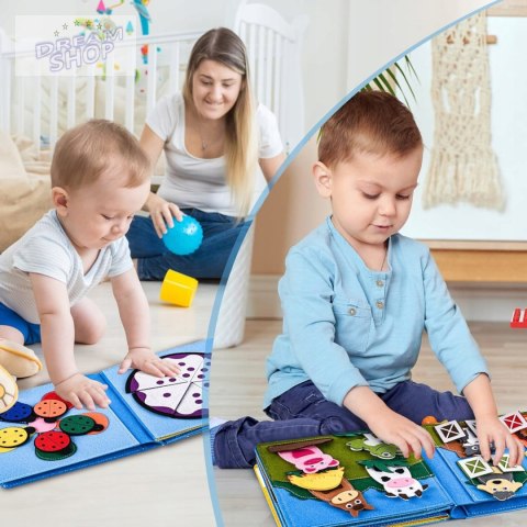 Książeczka filcowa odczepiane elementy tablica 3D domek farma JP-1001 Książeczka filcowa odczepiane elementy tablica 3D domek farma JP-1001