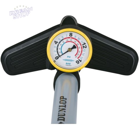 POMPKA WARSZTATOWO - ROWEROWA DUNLOP 160Psi (11Bar) Z MANOMETREM - SZARA