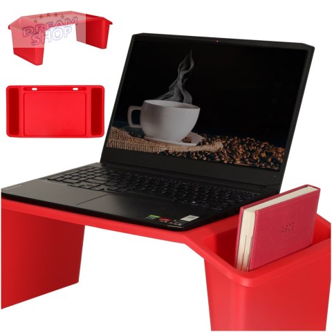 Stolik pod laptopa z organizerem czerwony Stolik pod laptopa z organizerem czerwony