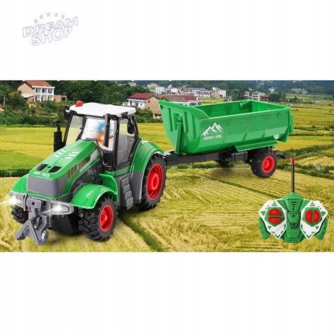 TRAKTOR Z PRZYCZEPĄ ZDALNIE STEROWANY AKUMULATOR ŁADOWARKA 9877-14