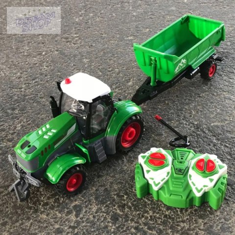 TRAKTOR Z PRZYCZEPĄ ZDALNIE STEROWANY AKUMULATOR ŁADOWARKA 9877-14