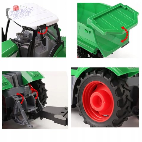 TRAKTOR Z PRZYCZEPĄ ZDALNIE STEROWANY AKUMULATOR ŁADOWARKA 9877-14