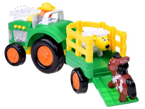 Traktor z przyczepą Farmer i zwierzątka dźwięk + światło ZA5390 Traktor z przyczepą Farmer i zwierzątka dźwięk + światło ZA5390